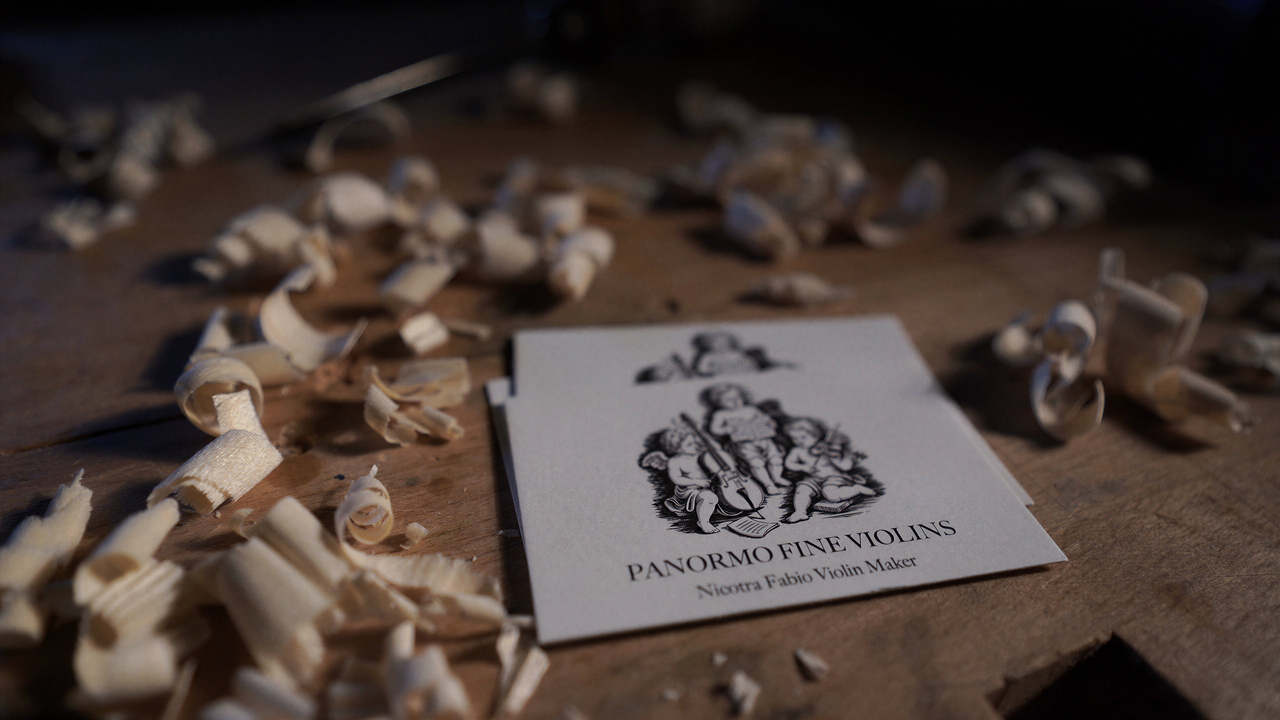 Craftsmanship details inside Fabio Nicotra violin workshop